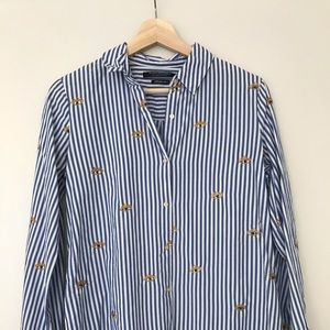Blue and white stripe shirt